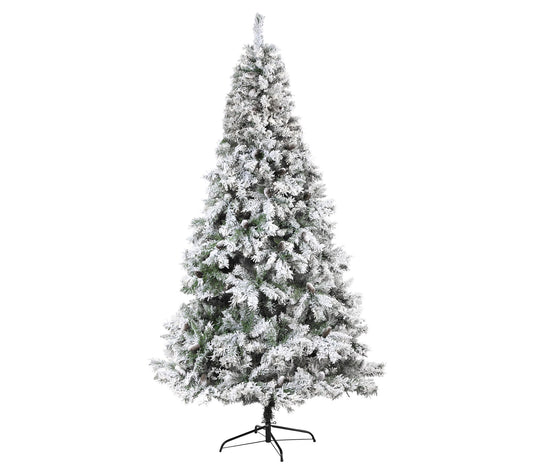 Nearly Natural 8' Flocked Pine Faux Christmas Tree