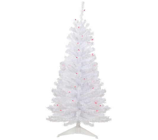 Northlight 4' Woodbury White Pine Slim Tree  Pink Lights