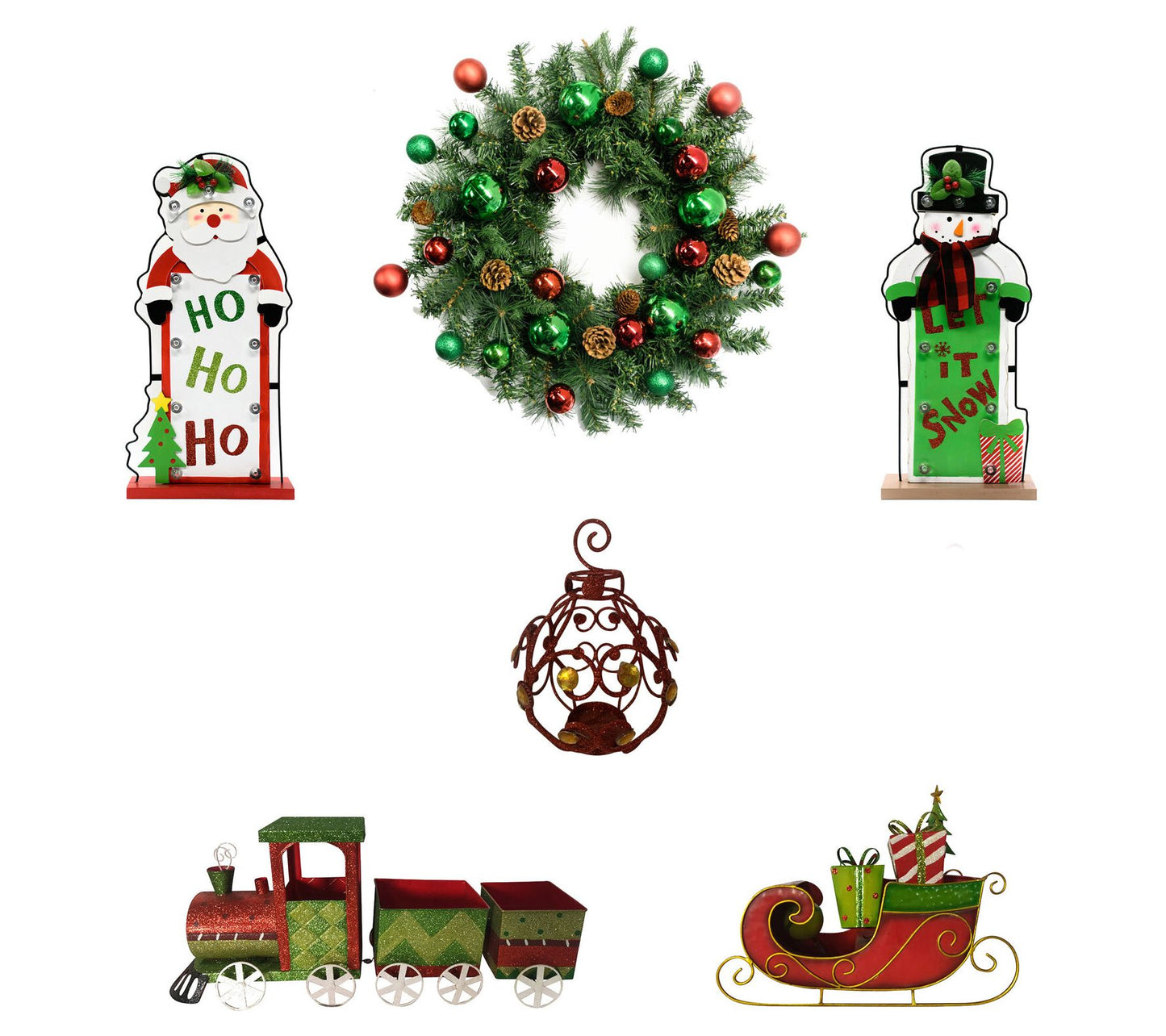 Fraser Hill Farm Bright Christmas 6-Piece Decorating Kit: Wrea