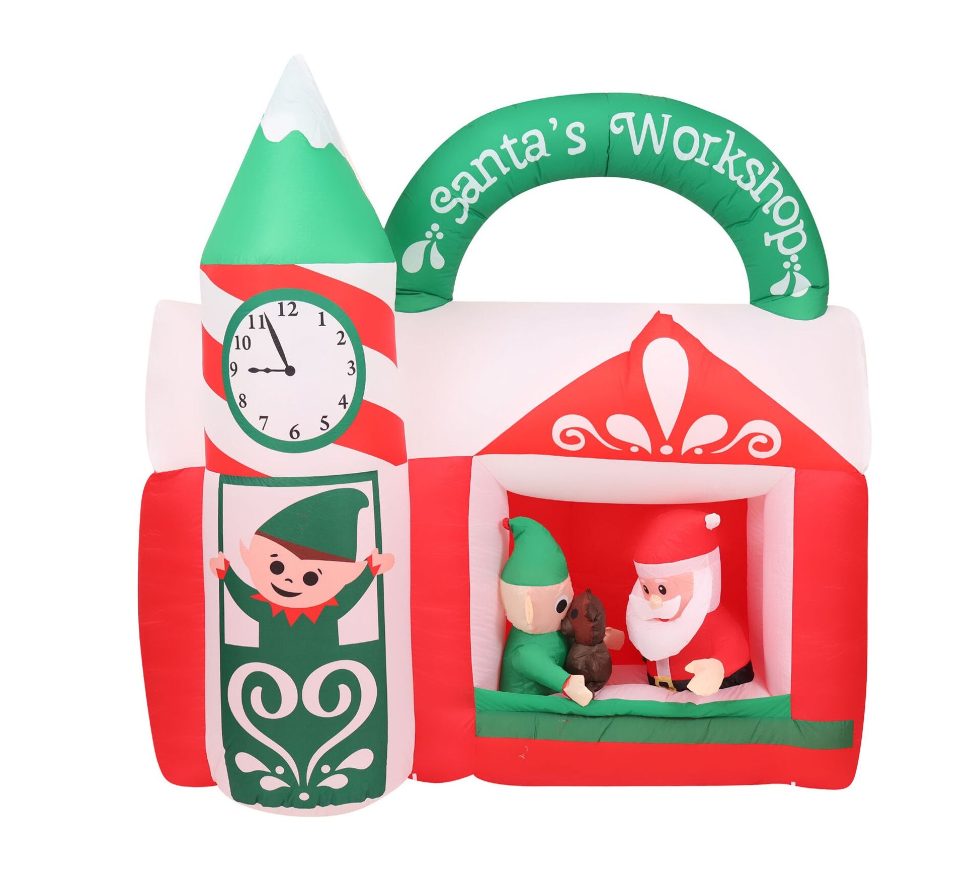 Fraser Hill Farm 6-Ft. Wide Pre-Lit InflatableSanta's Worksho