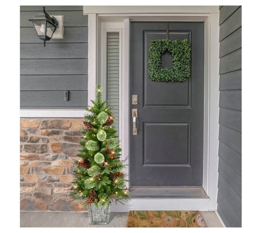 Puleo International Pre-Lit Potted Artificial Christmas Tree