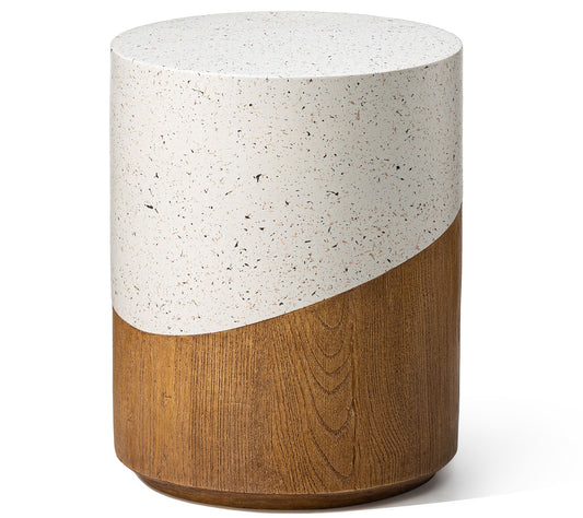 Glitzhome Texture & Wood Garden Stool & Plant Stand & Table