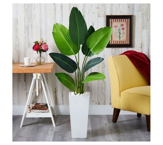 Nearly Natural 5' Travelers Pa lm Artificial T ree in Planter