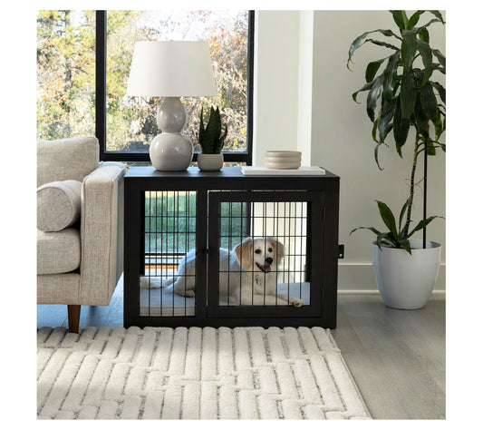 Petmaker Furniture-Style Acacia Wood Dog Crate
