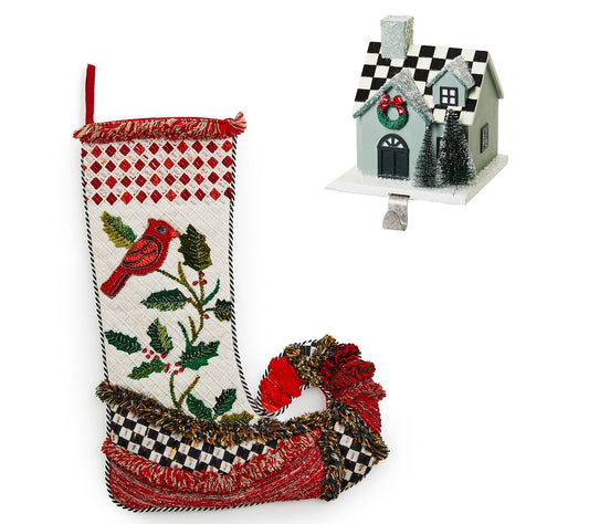 MacKenzie- Childs Farmhouse Stocking Hook and Stocking