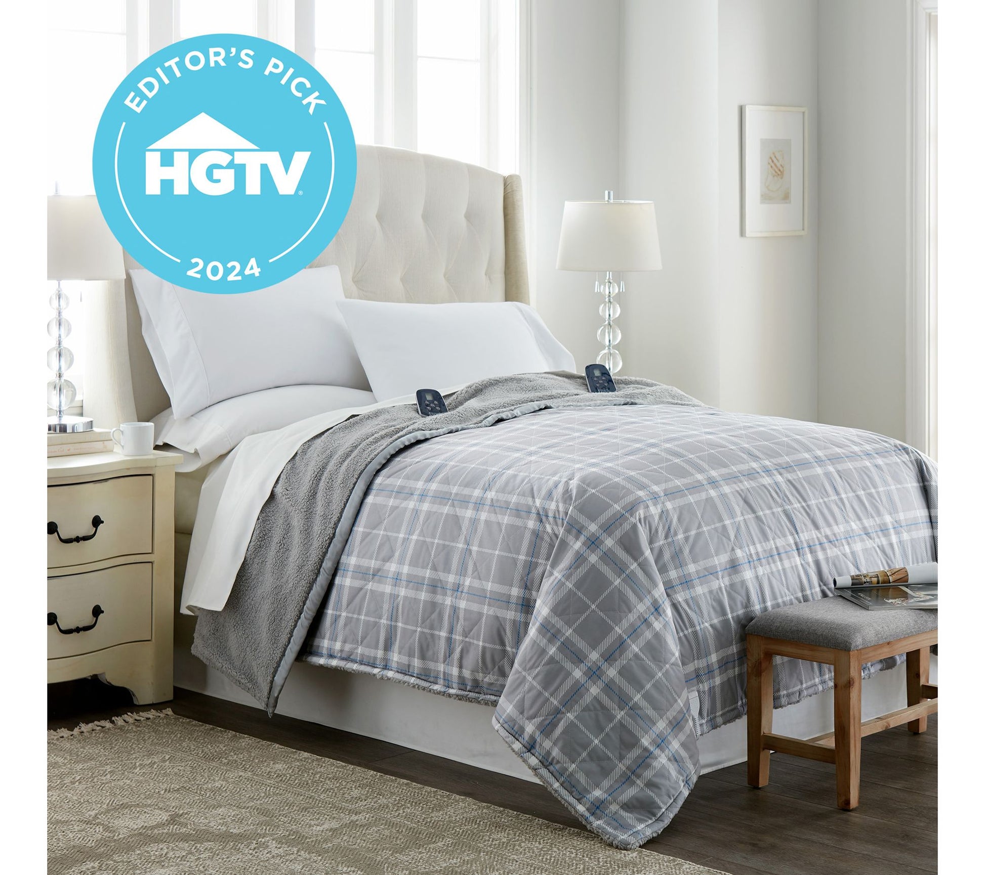 Shavel Micro Flannel Reverse to Sherpa Electric Blanket-Queen