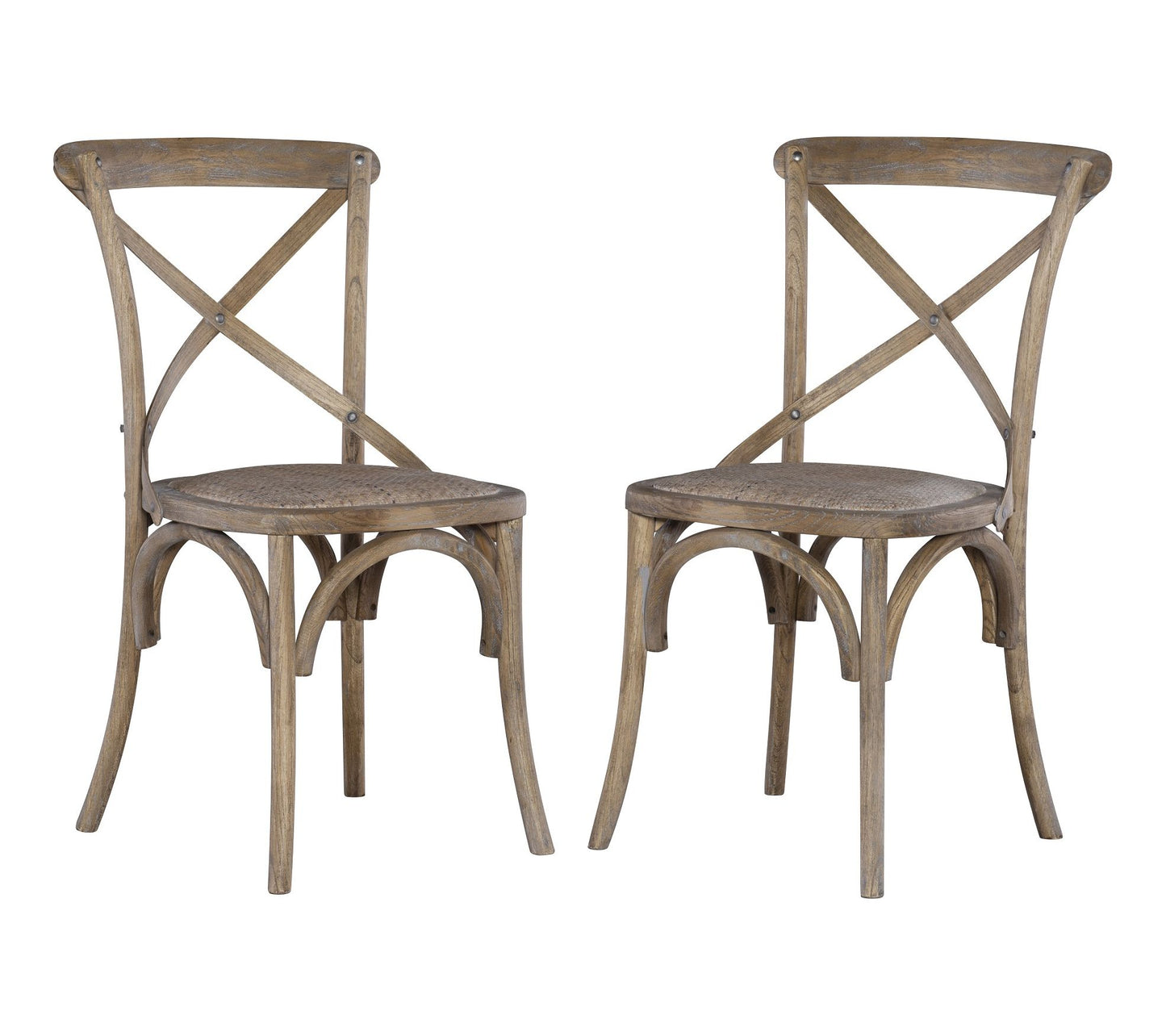 Linon Home Caden Set of 2 Grey Wash Bentwood Chair