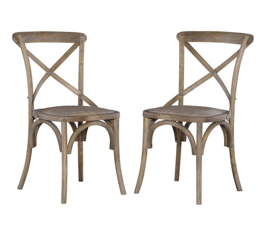 Linon Home Caden Set of 2 Grey Wash Bentwood Chair