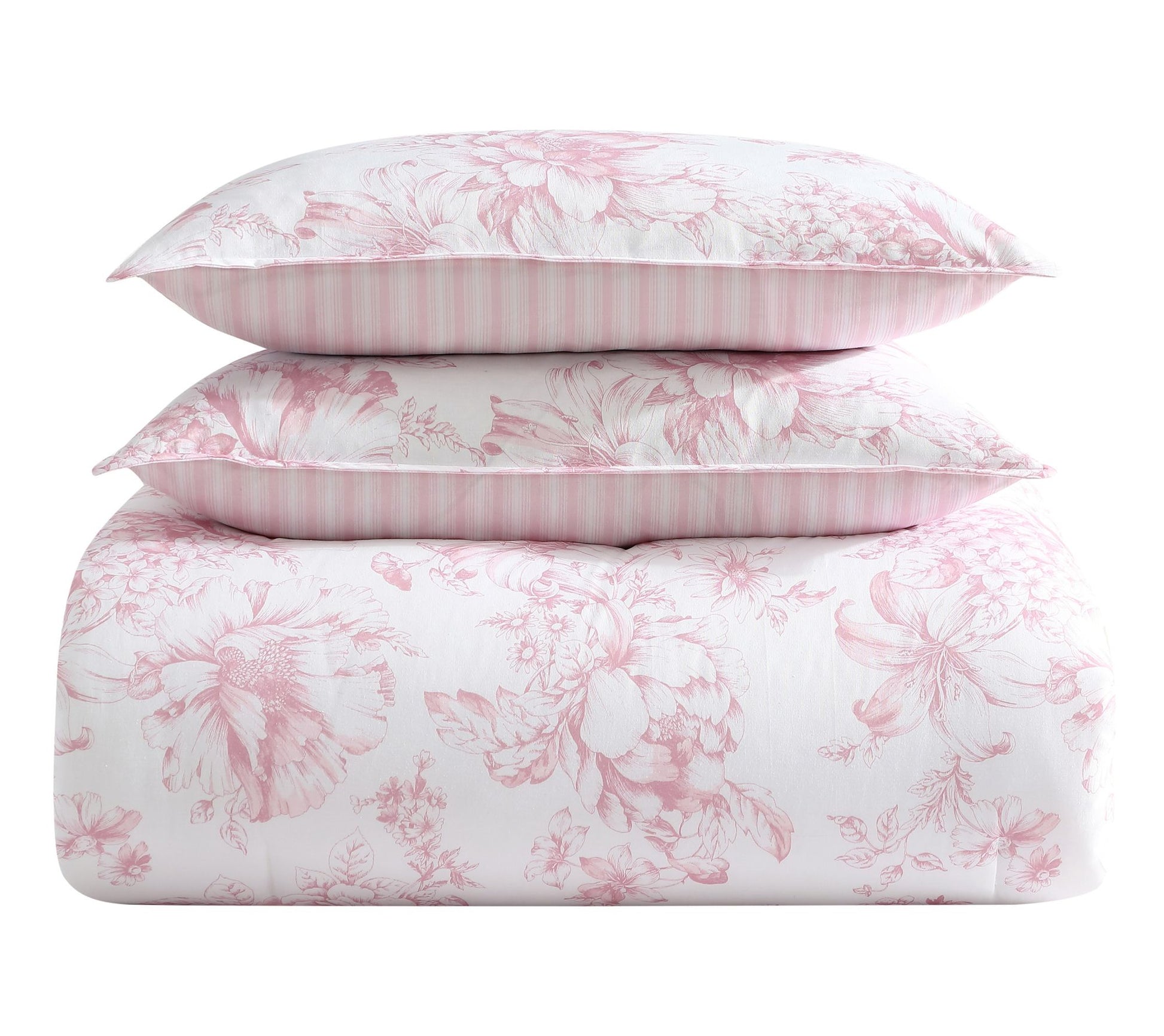 Laura Ashley Delphine Pink Twin Xl Comforter Sham Set