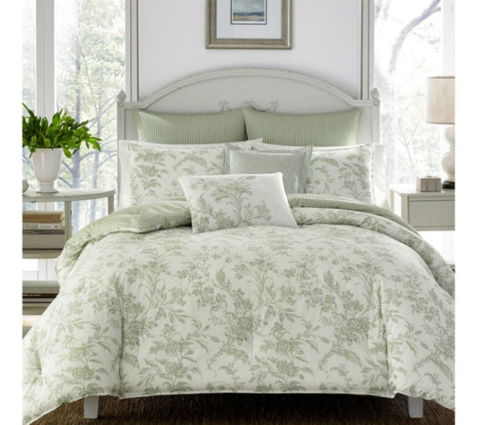 Laura Ashley Natalie - Green King Duvet Cover Multi Piece Set