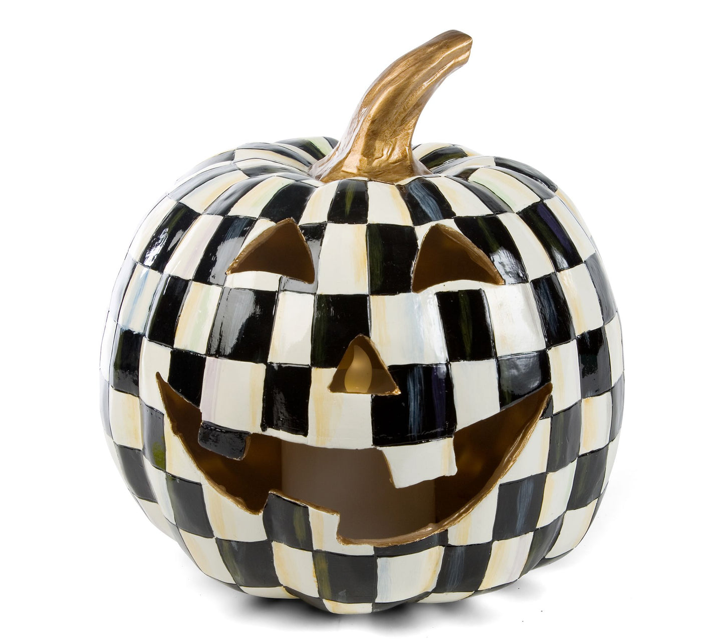 MacKenzie-Childs Courtly Check Illuminated Jack O' Lantern