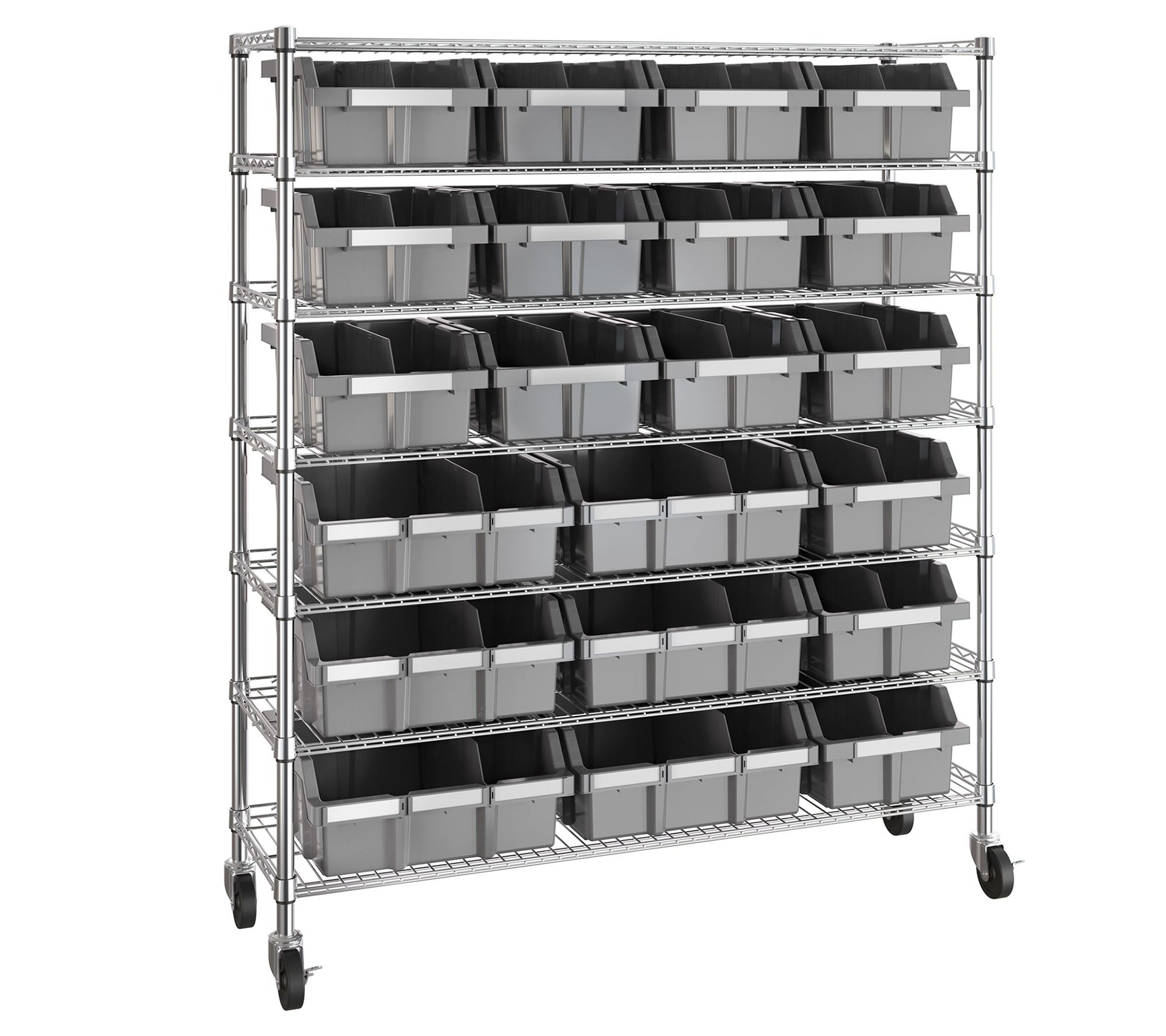 Seville Classics 7-Tier NSF 21-Bin Rack, 48" W x 14.25" D x 56