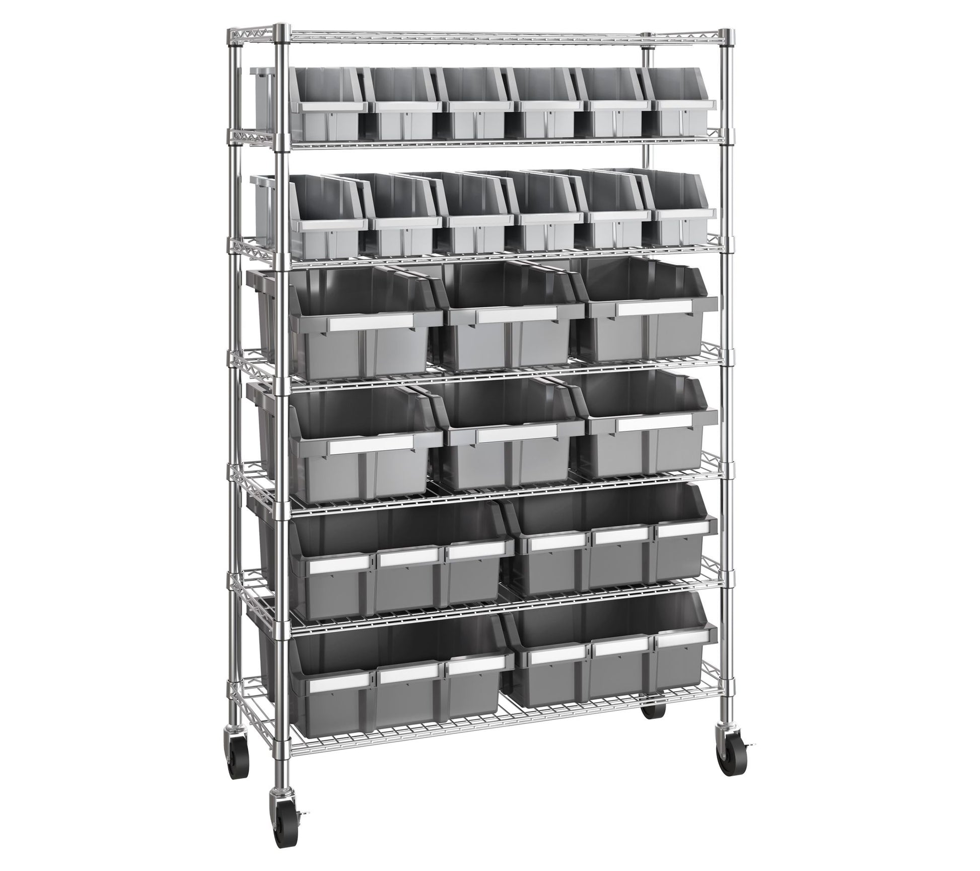 Seville Classics 7-Tier NSF 22-Bin Rack, 36" W x 14.25" D x 56