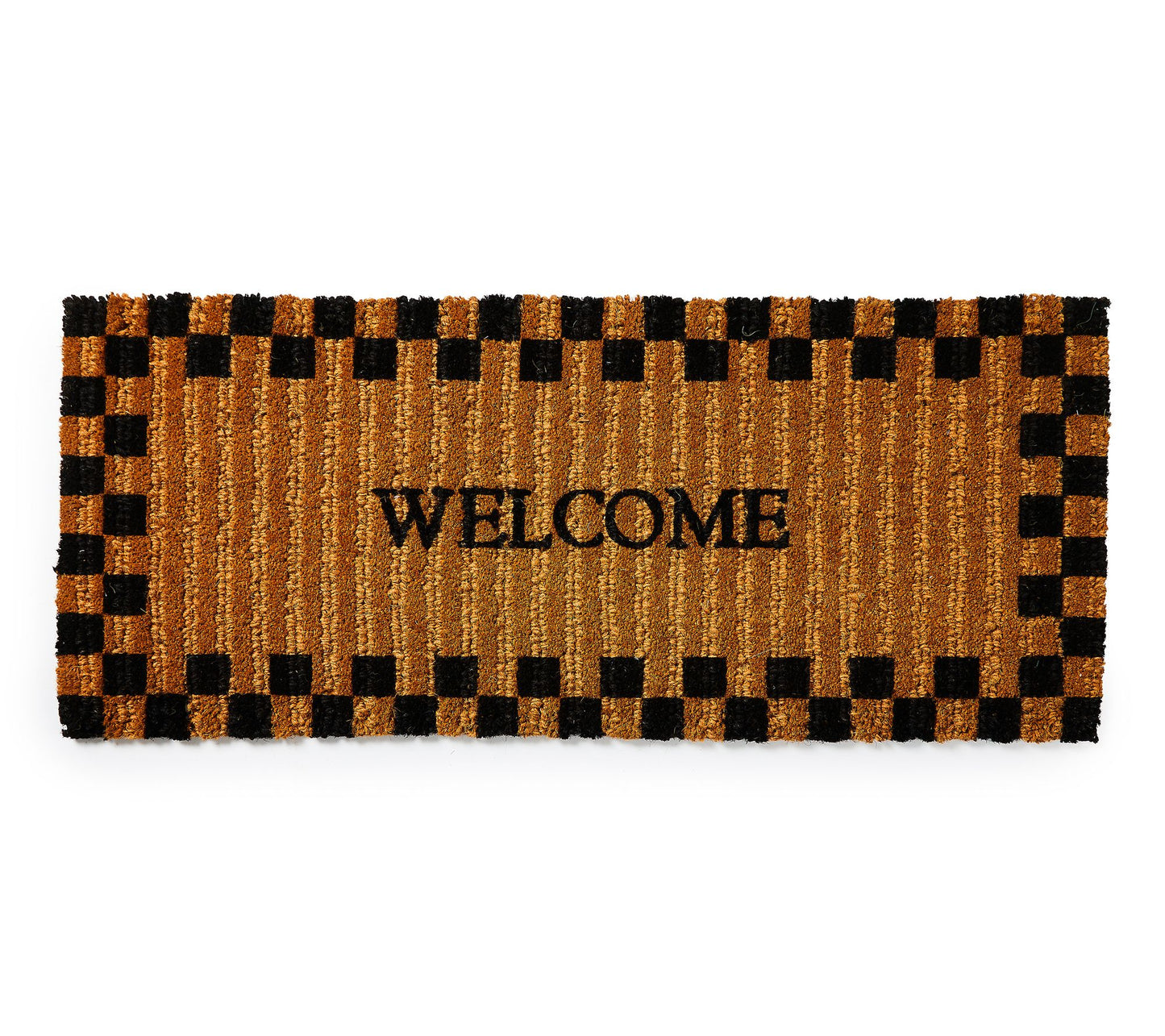 MacKenzie-Childs Welcome Checked Double Door Entrance Mat
