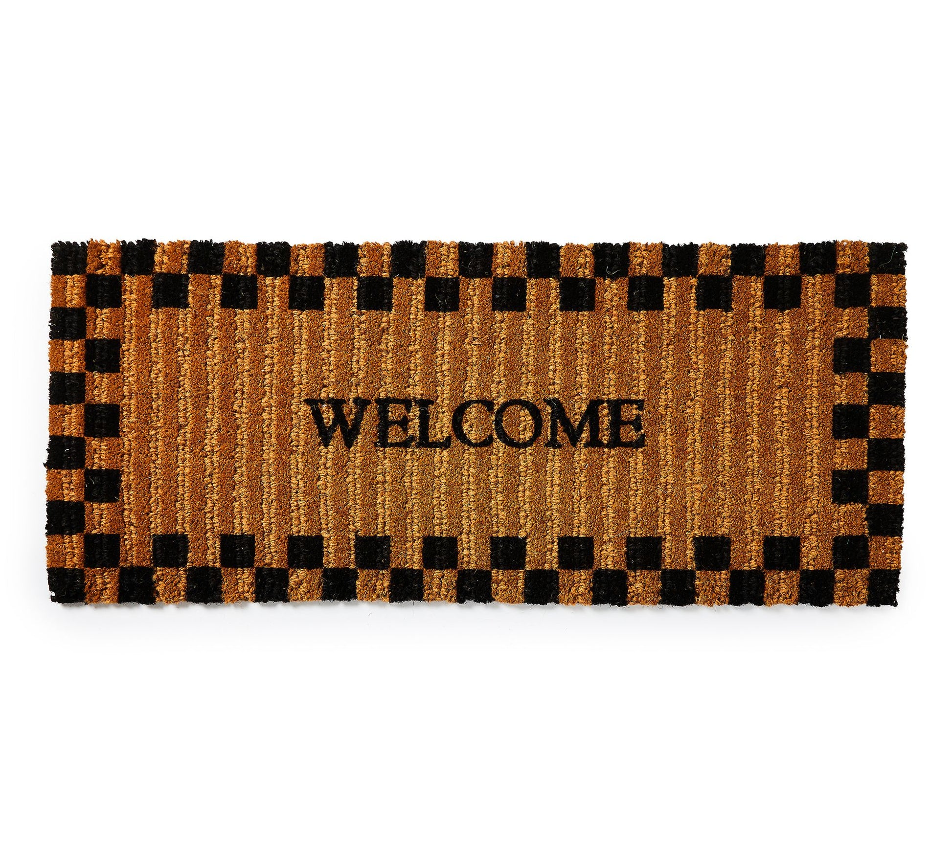MacKenzie-Childs Welcome Checked Double Door Entrance Mat