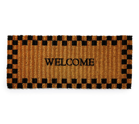 MacKenzie-Childs Welcome Checked Double Door Entrance Mat
