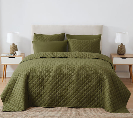 Cannon Oversized Percale Full/Queen 3-Piece Quilt Set