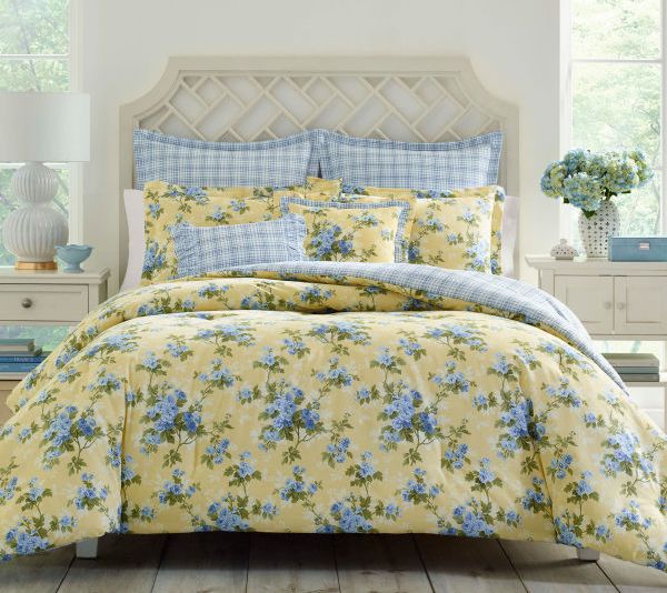Laura Ashley Cassidy - Yellow Full/Queen DuvetCover Bonus Set