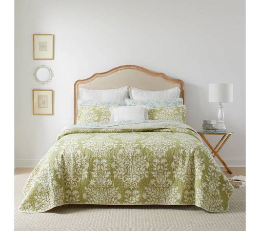 Laura Ashley Rowland Green Twin Quilt-Sham Set