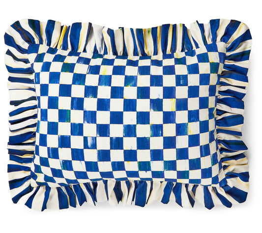 MacKenzie-Childs Royal Check Ruffle Lumbar Pillow