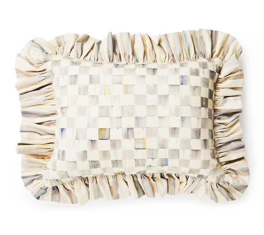 MacKenzie-Childs Sterling Check Ruffle Lumbar Pillow