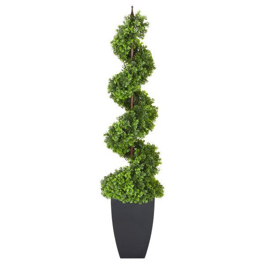 Puleo International 5 ft. Topiary Spiral Boxwood Tree