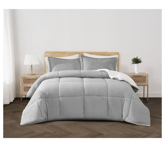 Cannon Carved Faux Fur Full/Queen 3-Piece Comforter Set