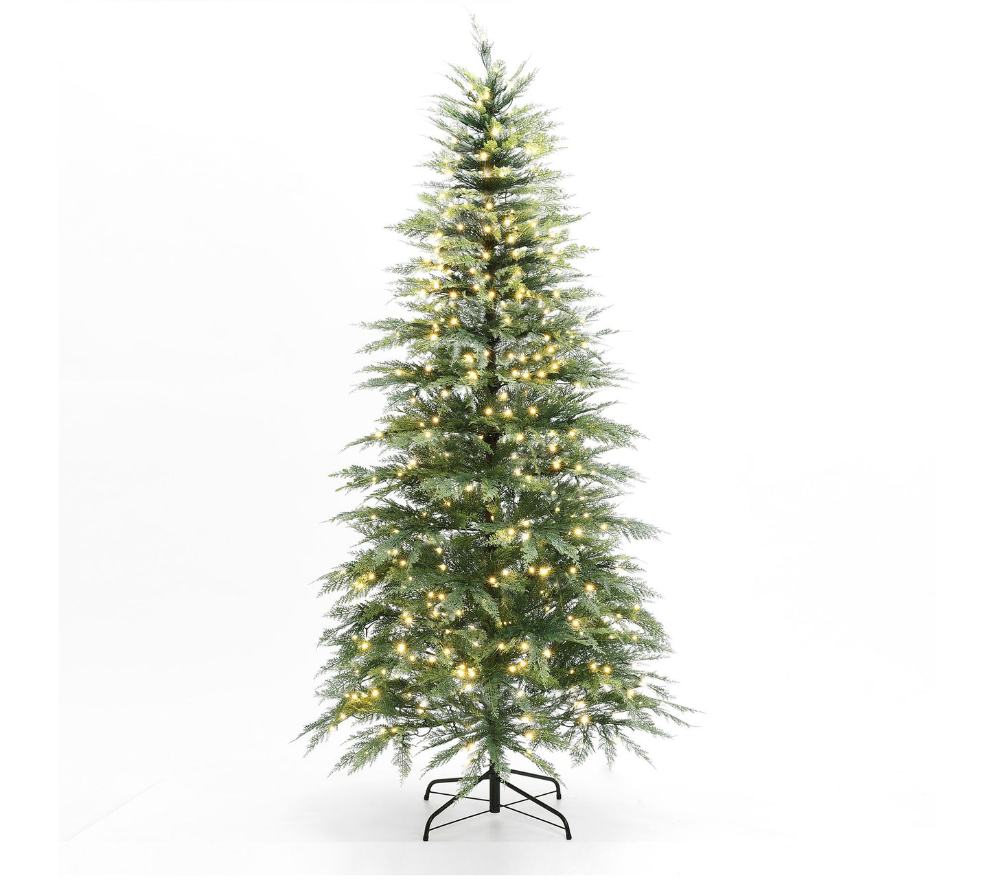 LuxenHome 7Ft Pre-Lit Green Cypress ArtificialTree