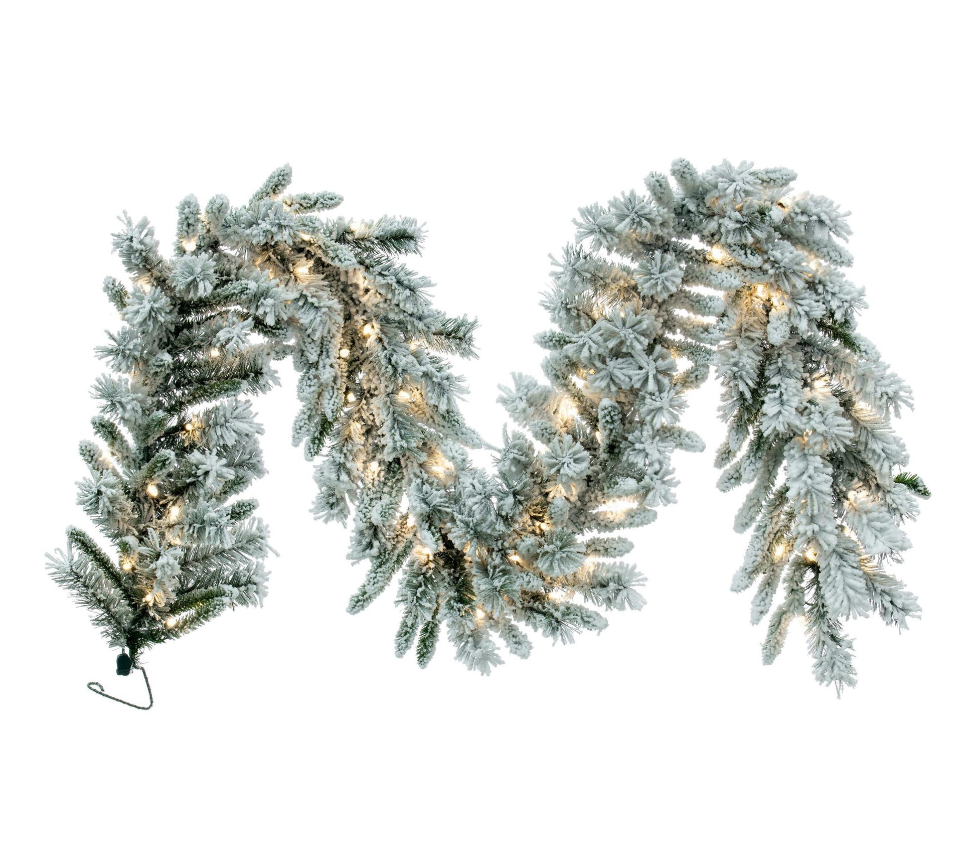 Vickerman 9' Flocked Snow Ridge Artificial Christmas Garland
