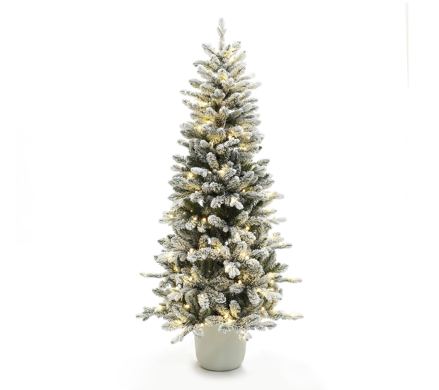 LuxenHome 5Ft Multicolored Pre-Lit Flocked Artificial Tree