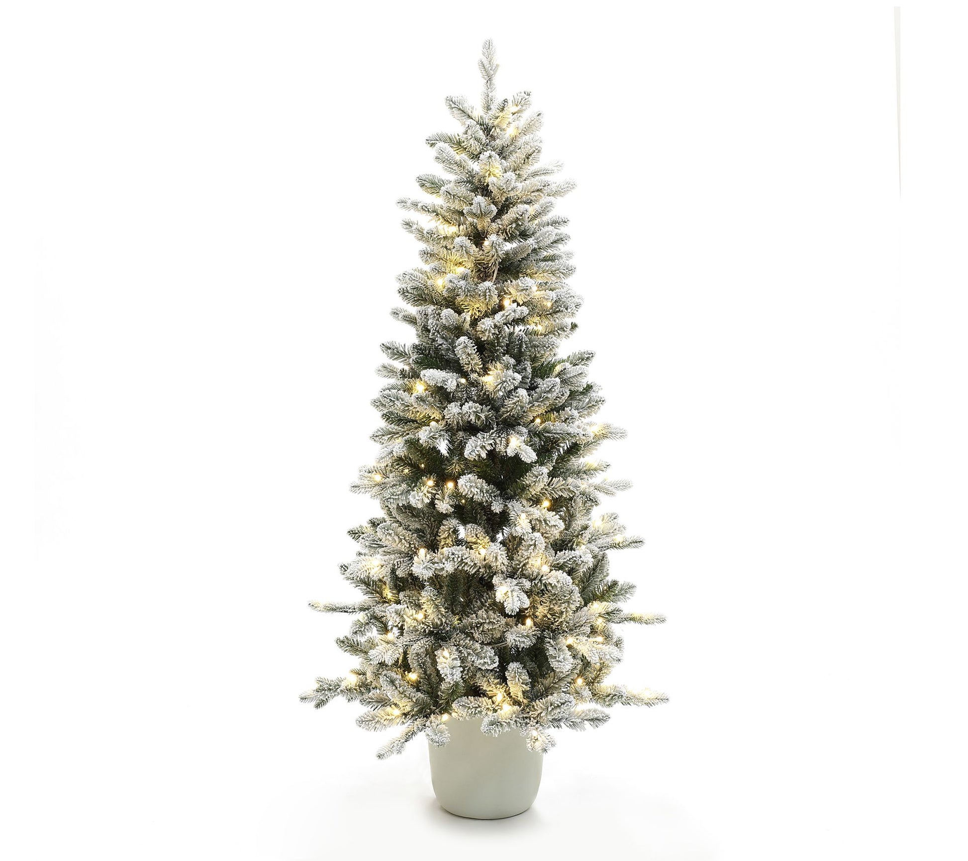 LuxenHome 5Ft Multicolored Pre-Lit Flocked Artificial Tree
