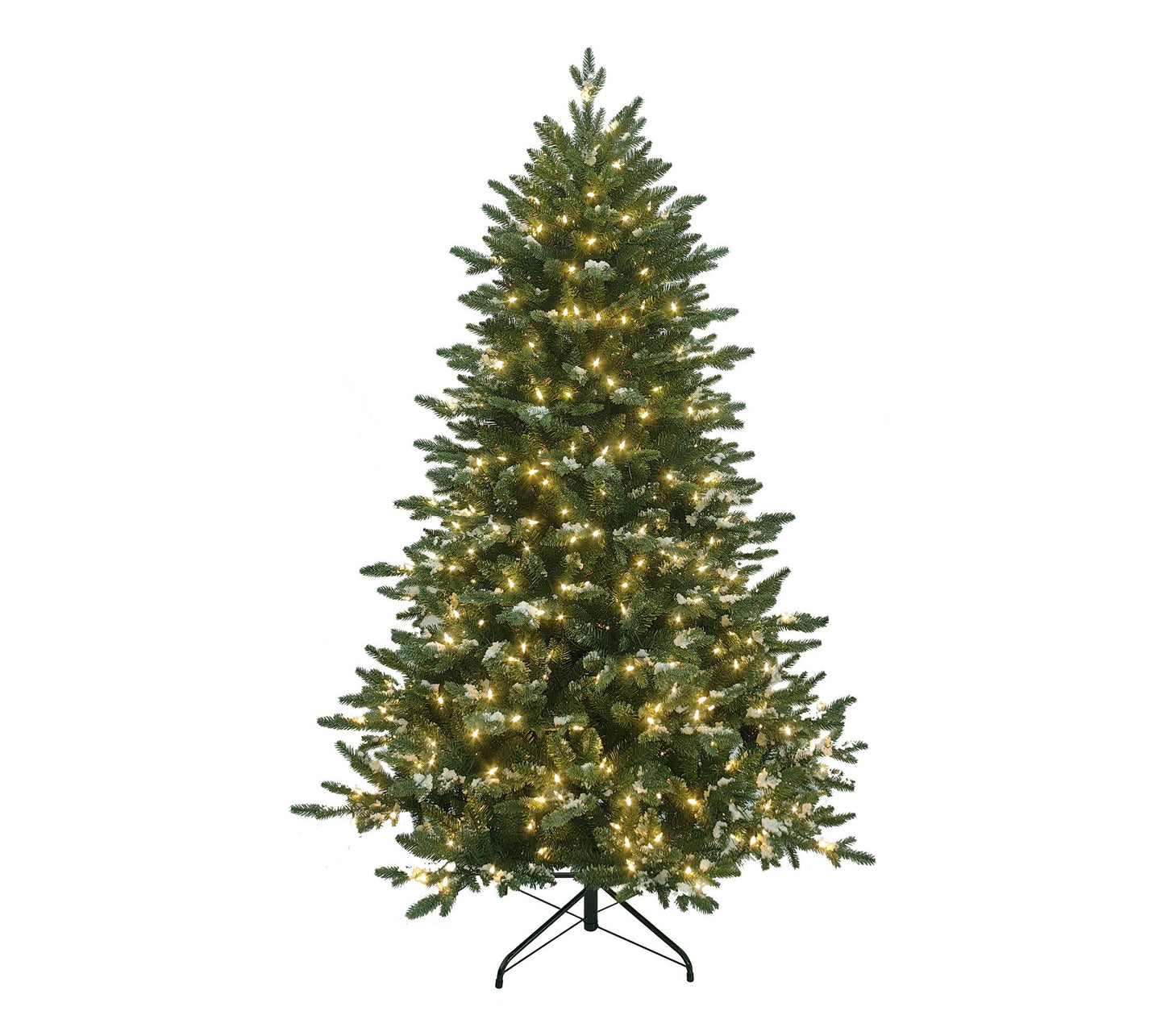 LuxenHome 6Ft Pre-Lit Green Artificial Tree with Frosted Tips