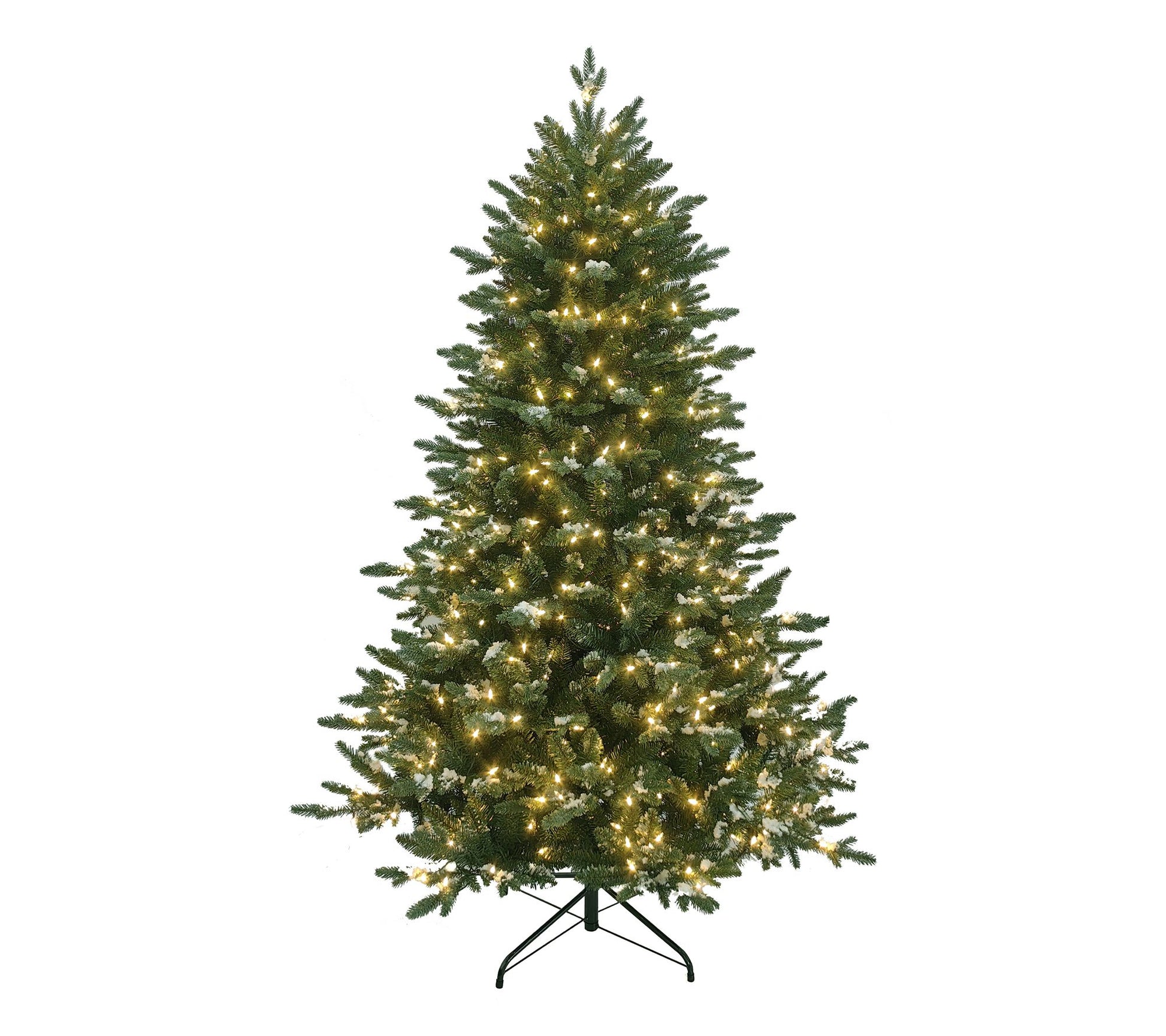 LuxenHome 6Ft Pre-Lit Green Artificial Tree with Frosted Tips