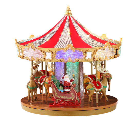 Mr. Christmas 12 in. Animated Crystal Very Merry Carousel