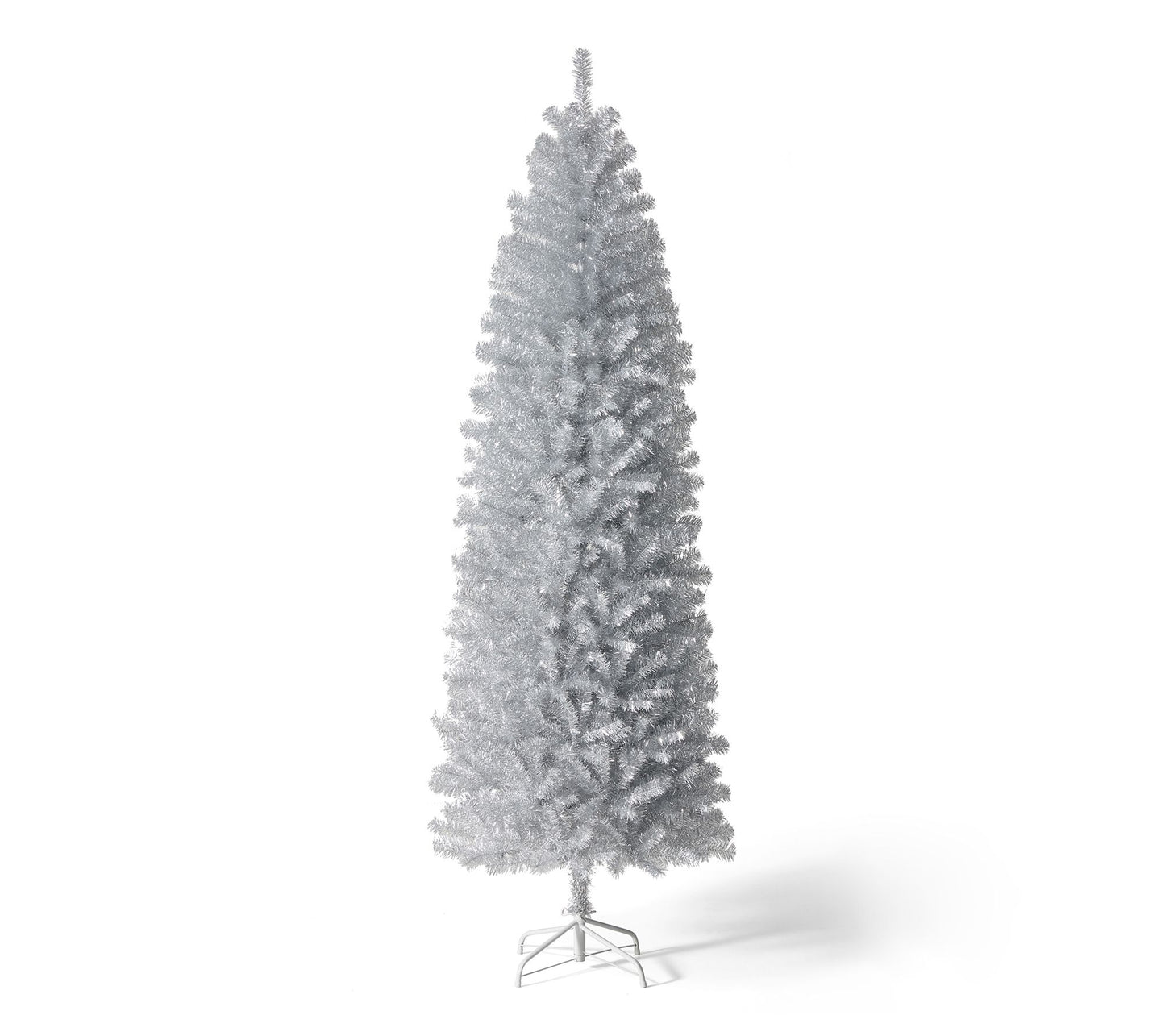 Glitzhome 7.5' Silver Pencil Tinsel ArtificialChristmas Tree