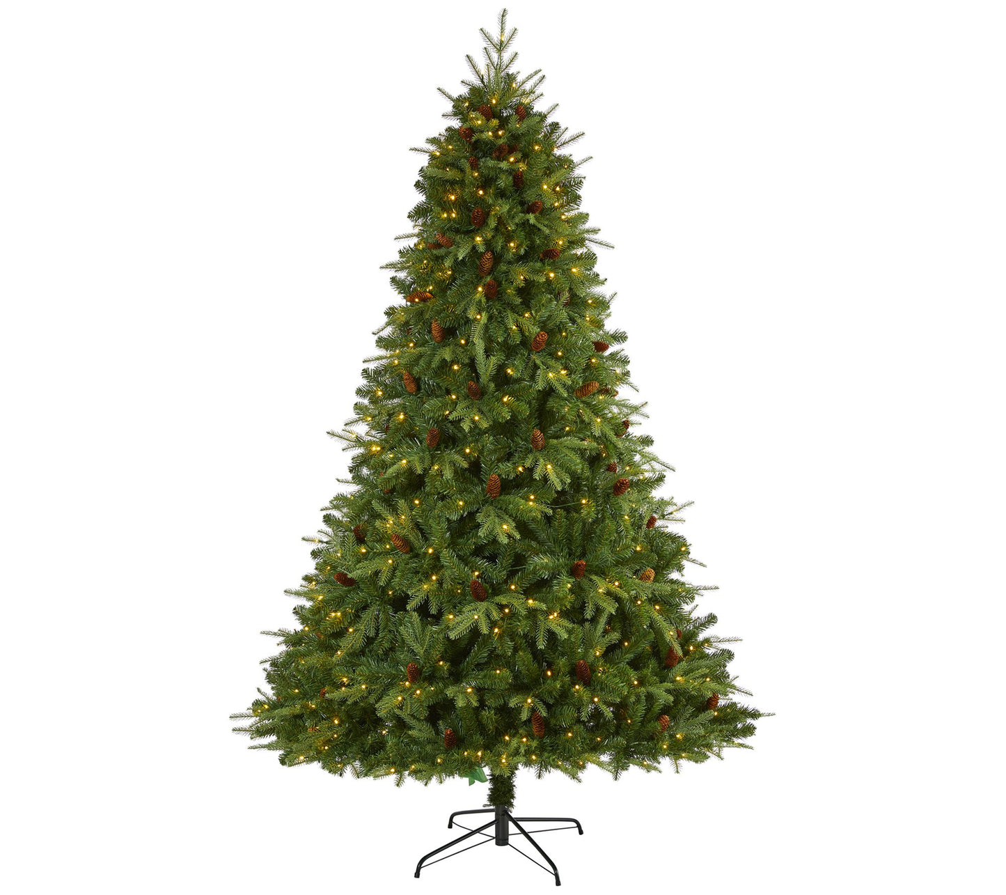 Nearly Natural 8' Christmas Tree with Lights and Pinecones