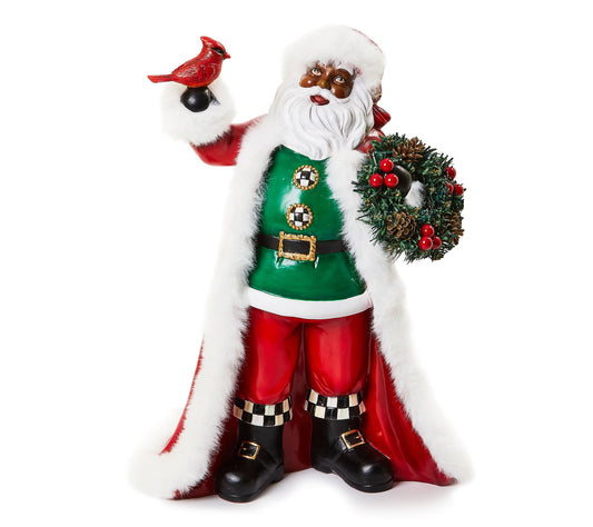 MacKenzie-Childs Cozy Christmas Black Santa with Cardinal