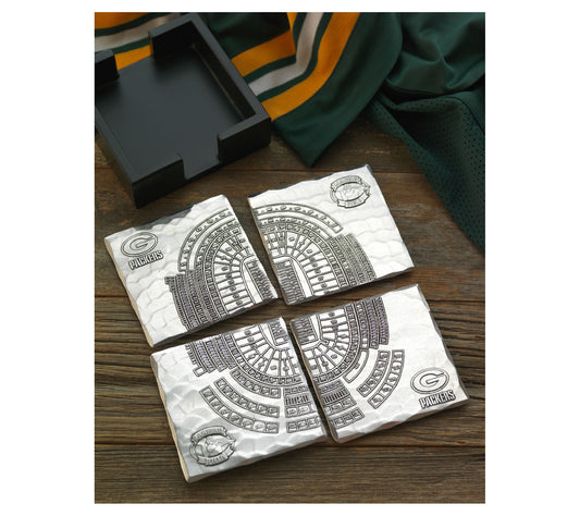 Wendell August NFL Stadium 4-Piece Coaster Set with Caddy