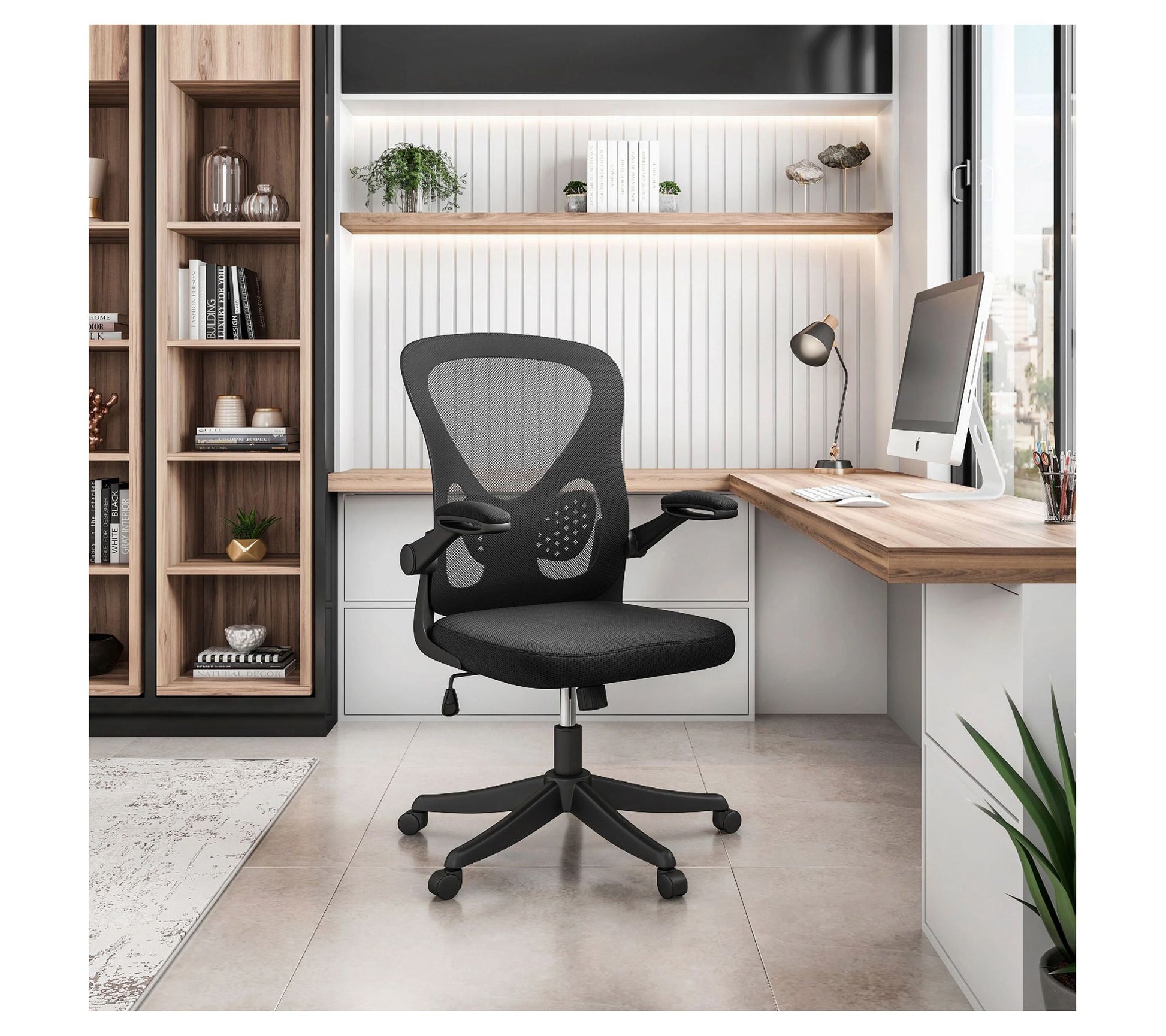 Techni Mobili Mesh Task Office Chair with FlipUp Arms