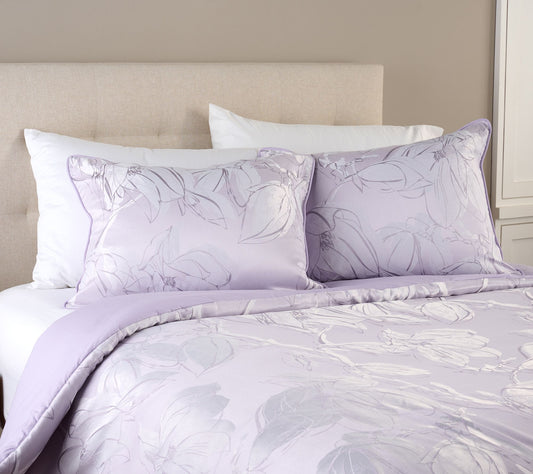 Northern Nights Layered Floral Jacquard Comforter & Sham Set- Twin