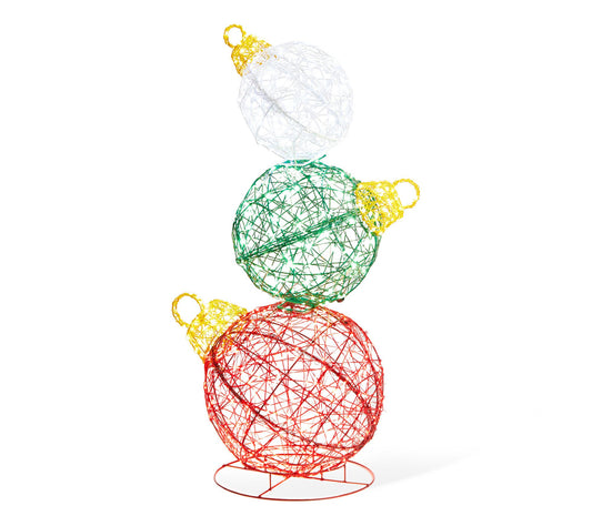 Glitzhome 39"H LED Christmas Stacked Ornamen ts Outdoor Deco