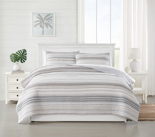 Oceanfront Resort Navarre Yarn Dye Stripe 2pc Twin Quilt Set