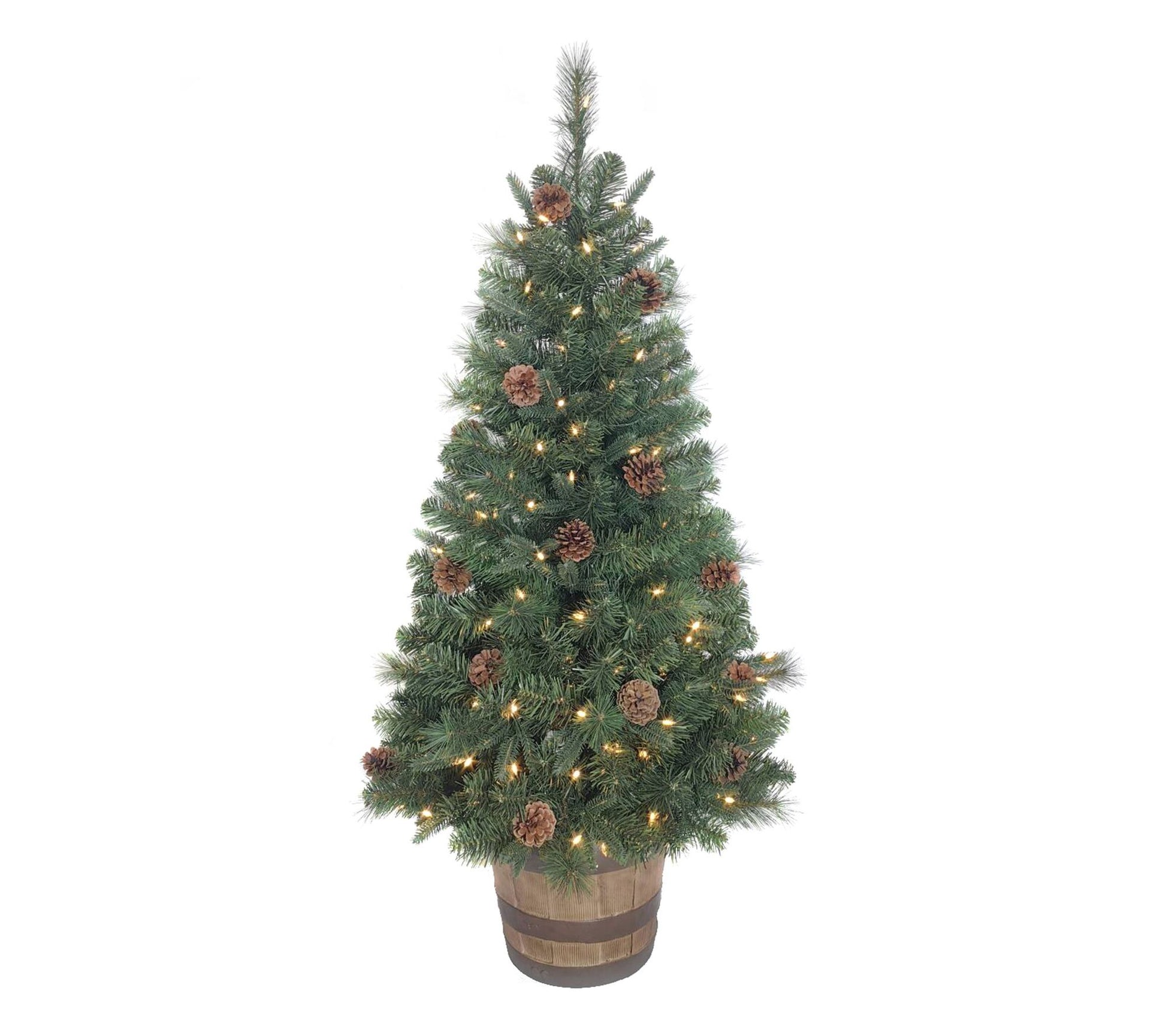 Haute Decor 4' Prelit Whiskey Barrel Potted Tree