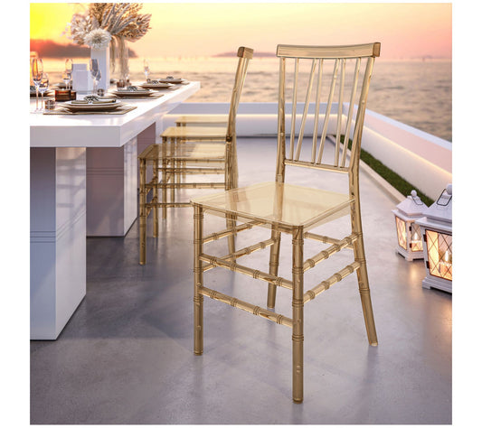 Techni Home Set of 4 Stackable Chiavari Style Acrylic Chairs