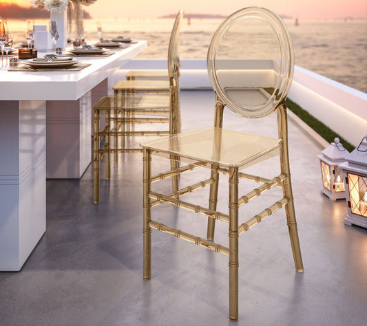 Techni Home Set of Four Stacka ble Ghost Style Acrylic Chairs