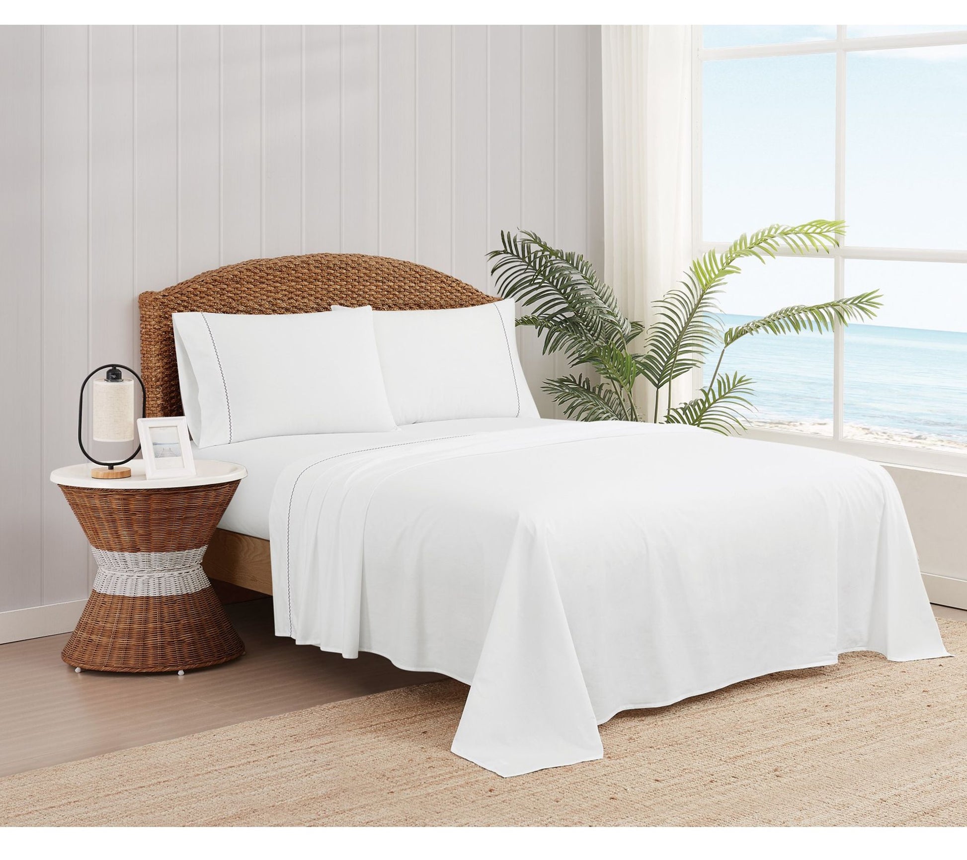 Oceanfront Resort Solid Percale 5 Piece Split King Sheet Set