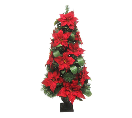 Fraser Hill Farm 4-Ft. Pre Lit Christmas PorchTree with Velve