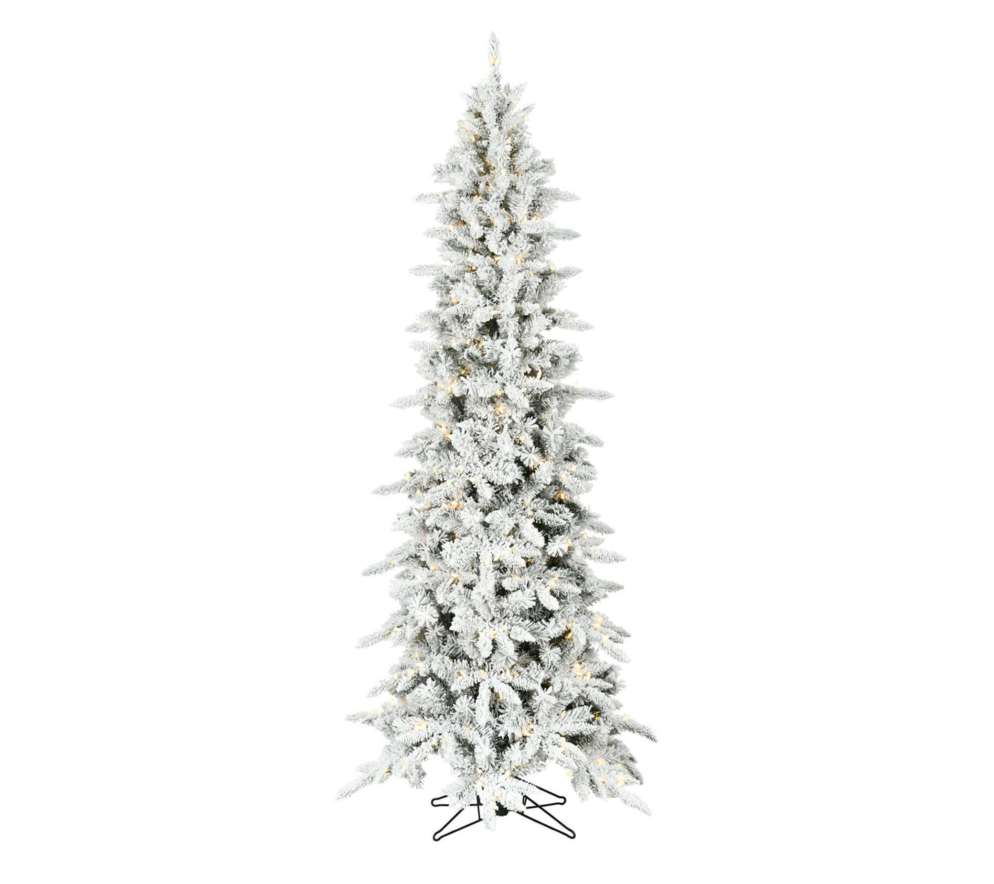 Fraser Hill Farm 7.5-Ft. Slim Mountain Pine Flocked Christmas