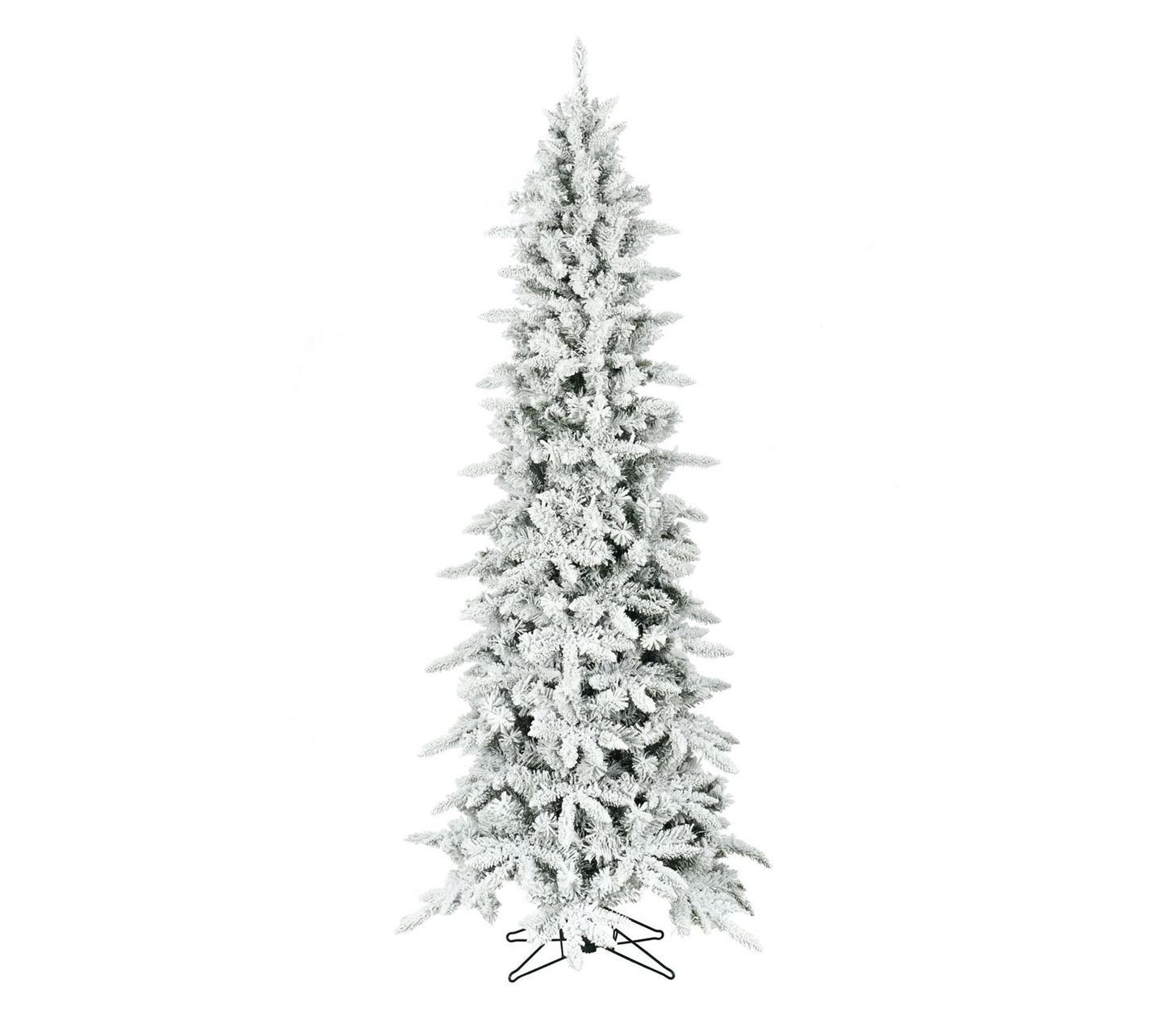 Fraser Hill Farm 9-Ft. Slim Mountain Pine Flocked Christmas Tr