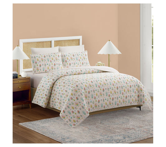 Floral Wallpaper 3pc F/Q Quilt Set by Angela Staehling